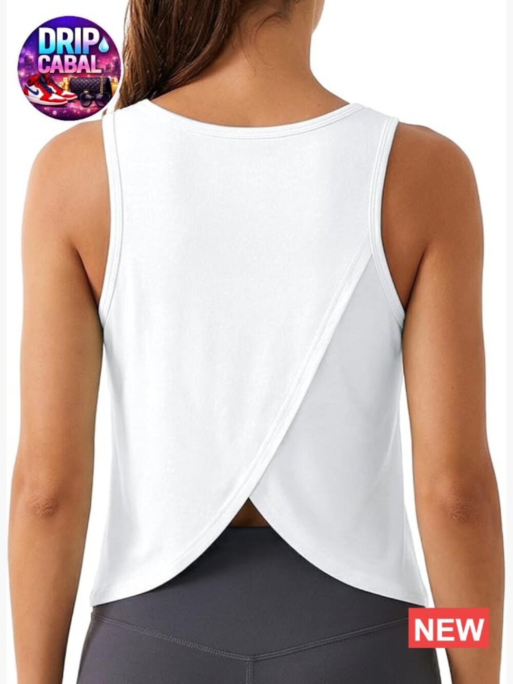 Women's V Neck Cropped Open Back Sleeveless Tank Top Yoga Gym Athletic Shirt
